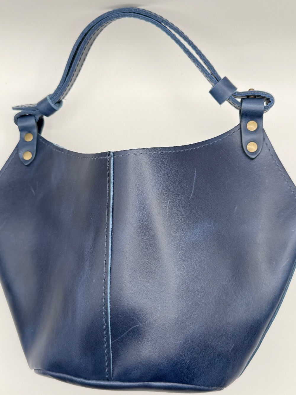 NWOT Portland Leather Goods PLG Small Kangaroo Shoulder Bag in Cowboy Blue - Picture 9 of 13